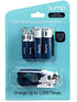 BUMP 2 AA + 2 AAA Rechargeable Batteries – Battery 4 Pack - Lithium Polymer, High Output, Fast & Long Lasting USB-C Charge, Use w/Remote Control, Toys, Keyboards, Charger Cable Included
