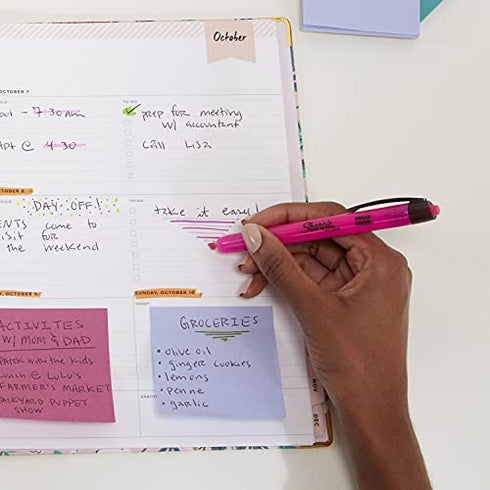 Sharpie Retractable Highlighters, Chisel Tip, Assorted, 8 Count