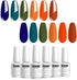 Vishine Gel Polish 6 Colours Soak Off UV LED Nail Art Manicure DIY Salon Gift Set Starter Kit Fall Color Orange Olive Green Colour Series 8ML
