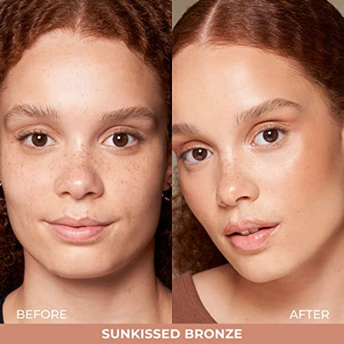 COVER FX Monochromatic Bronzer Duo - Sunkissed Bronze - Soft Matte and Luminous Shimmer Powder Bronzer Makeup - All Skin Types - 0.51 Oz