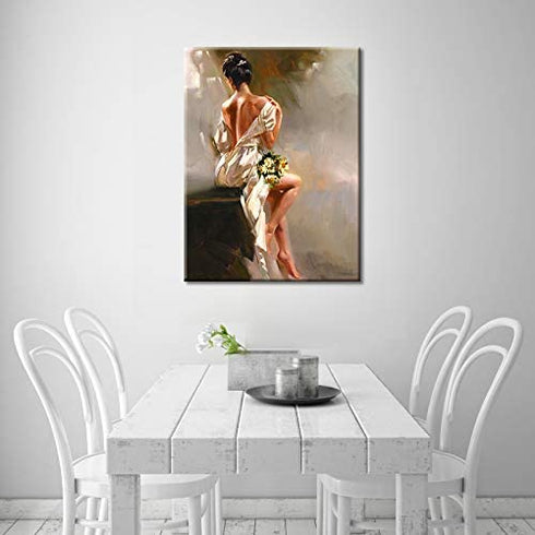 Home Decor Wall Art Painting Canvas Prints Bathroom Bedroom Living Room Wall Decoration Nude Woman Art Stretched and Framed Painting on Canvas
