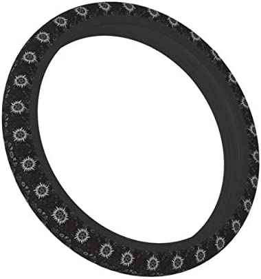 Da66jj Steering Wheel Covers for Car, Supernatural Symbols Black Car Steering Wheel Cover for Women & Girls & Men, Universal 15 Inches Car Accessories