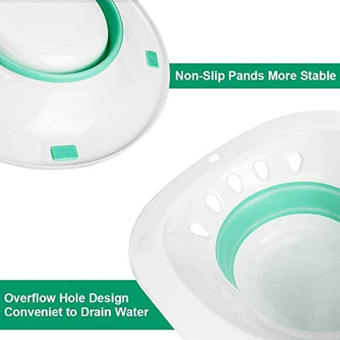 Zafina Sitz Bath for Toilet Seat, Foldable Postpartum Care Basin, Sitz Bath Tub for Soothes and Cleanse Vagina & Anal, Hemorrhoids and Perineum Treatment, Ideal for Post-Episiotomy Patients…