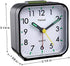 Tinload Small Battery Operated Analog Alarm Clock Silent Non Ticking, Ascending Beep Sounds, Snooze,Light Functions, Easy Set(Black)