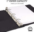 Samsill 1" Junior Size Contrast Stitch Leather 3 Ring Binder, Holds 8.5 x 5.5" Paper Size, Portfolio Organizer, Black