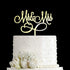 Mr and Mrs Cake Topper, Bride And Groom Sign Wedding Engagement Cake Toppers Decorations (Mirror Gold Acrylic)