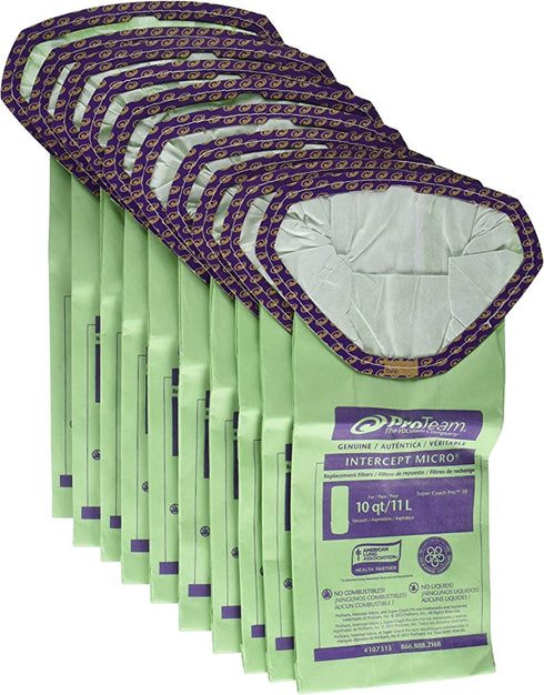 ProTeam Paper Bag, 10Qt Intercept 10 Pack Super Coach Pro 10
