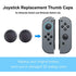 BRHE Replacement Thumb Grip Caps for Nintendo Switch 3D Analog Stick and Switch Lite Joystick Silicone Rubber Cover Set (Black)