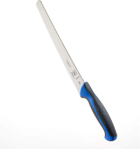 Mercer Culinary Millennia Colors Blue Handle, 10-Inch Wavy Edge Wide, Bread Knife
