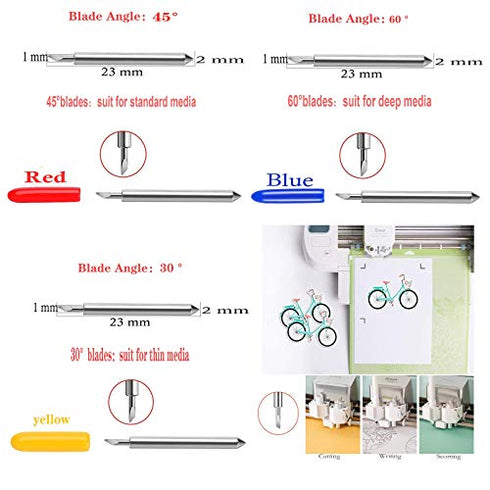 50Pcs Cutting Blades for Cricut Explore Air/Air 2/Air 3/Maker/Maker 3, Vinyl Cutting Blades for Cricut Machine, Including 10Pcs 30°, 20Pcs 45°, 20Pcs 60° Fine Point Blades for Cutting Replacement Blades Bundle