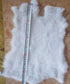 1pcs Natural White Craft Grade Rabbit Fur Pelt (10" by 12" Rabbit Pelt with Sewing Quality Leather) (Natural White)