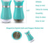 Salt and Pepper Shakers Set Glass Salt & Pepper Dispense for Sea Salt, Black Pepper, Spices-Stylish Pioneer Kitchen Gift for Women Mom Family - Teal
