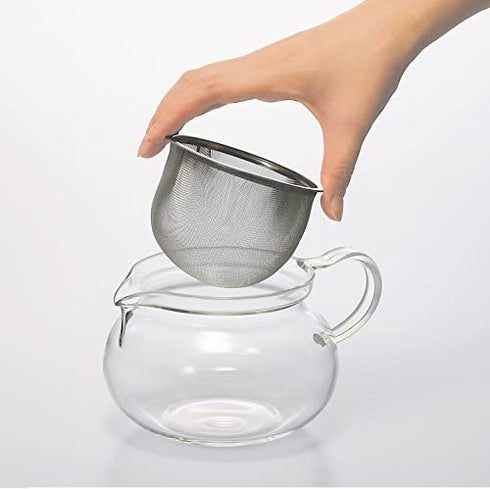 Hario ChaCha Kyusu Maru Teapot Heatproof Glass Teapot 450 mL, Glass