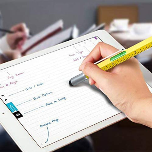 Cool Pen Gifts for Men, Cutier 6-in-1 Multi Tool Tech Pen Gadgets Tools for Men , Personalized Gifts for Dad or Him, Funny Gift for Christmas, Father's Day Valentines or Birthdays Gifts (Yellow)