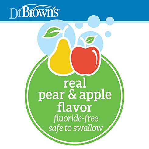 Dr. Brown's Baby Toothpaste, Apple Pear Flavor Toddlers and Kids Love, Fluoride Free, Made in the USA, 0-3 Years, 1.4oz