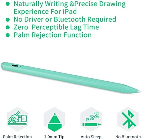 2022 iPad Air 5th/4th Generation 10.9" Stylus Pencil with Palm Rejection,1.5mm POM Fine Tip Active Pen Compatible with Apple Pencil for iPad Air 5th/4th 10.9 Inch Drawing Writing Stylus Pen Green