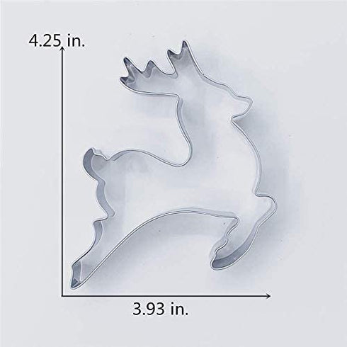 LILIAO Christmas Reindeer Cookie Cutter - 3.9 x 4.3 inches - Stainless Steel
