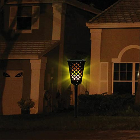 Dancing Tiki Light 42'' Height, Outdoor Solar Powered Torch Light, Waterproof Dancing Flame, Decorative for Gardens, Pathways, Deck, Fence, Flowerbeds, No Wires or Electricity Needed - 1 Pack