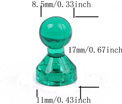 PTC Office Acrylic Magnetic Map Push Pins Decorative Refrigerator Magnets for Bulletin Board, Whiteboards, Calendar and Fridge, 10 Pack (Green)
