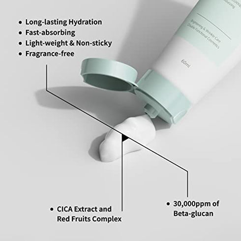 IUNIK Beta-Glucan Vegan Lightweight Non-Sticky Deep Moisture Watery Cream Lotion Daily Moisturizer Quick Absorption Dry Mature Sensitive Fine lines Skin Naturally-Derived Centella Vitamin Korean Skincare