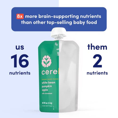 Cerebelly Organic White Bean Pumpkin Apple Sunflower Seed Baby Food, 4 OZ