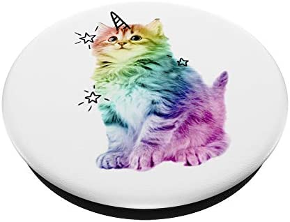Caticorn Cute Cat Unicorn Fluffy Magical Kitty Cat PopSockets PopGrip: Swappable Grip for Phones & Tablets