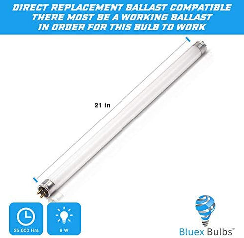 4 Pack T5 21 Inch LED F13T5CW LED Replacement Bulb F13T5 LED 9 Watts 920 Lumens Cool White 4100k F13 T5 13 Watt Bulb
