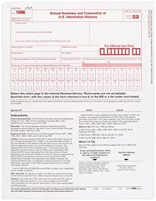Blue Summit Supplies 1099 NEC Tax Forms 2022 with 25 Self Seal Envelopes, 25 4 Part Tax Forms Kit, Compatible with QuickBooks and Accounting Software