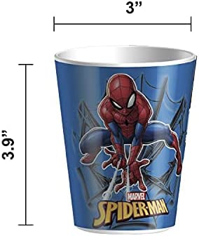 Zak Designs Spider-Man Dinnerware Set Includes Plate, Bowl, Tumbler and Utensil Tableware BPA-Free Made of Durable Melamine Material and Perfect for Kids, Dinnerware 5pc Set