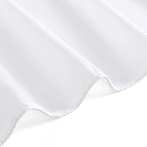 EurCross Extra Wide Shower Curtain Liner 84 x 72inch, Weighted Bottom Solid White Fabric Bathroom Shower Curtain with 14 Metal Grommets