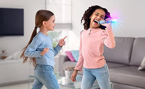 eKids Disney Frozen 2 Bluetooth Karaoke Microphone with LED Disco Party Lights, Portable Bluetooth Speaker Compatible with Siri Google Assistant, for Fans of Frozen Toys and Gifts