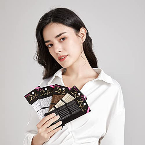 Dofash 5CM/2IN Waves Long Bobby Pins Silver Hair Pins for Women Mini Bobby Pins for Thick Hair Accessories for Women White Gray Hair 60 Count/Card