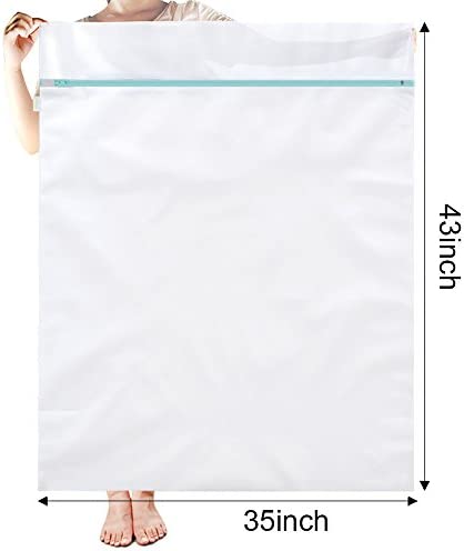 OTraki 2 Pack Large Mesh Laundry Bags 43 x 35 inch Delicate Wash Bag Big Camping Travel Dorm Heavy Duty Zipper Net Bags for Washing Sweater, Bedding, Robes, Blanket, Jumbo Toys