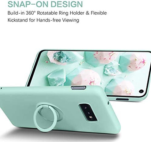 BENTOBEN Samsung Galaxy S10e Case, Slim Silicone Soft Rubber with 360° Ring Holder Kickstand Car Mount Supported Shockproof Bumper Protective Case Cover for Samsung Galaxy S10e 5.8" (2019), Mint Green