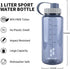 SHOKE 1 Liter Water Bottle, 32oz BPA Free Non-Toxic Tritan Wide Mouth Leakproof Large Sports Water Bottles with Handle, Gym Space Cup For Fitness Yoga Workouts Hiking with Sponge Bottle Brush