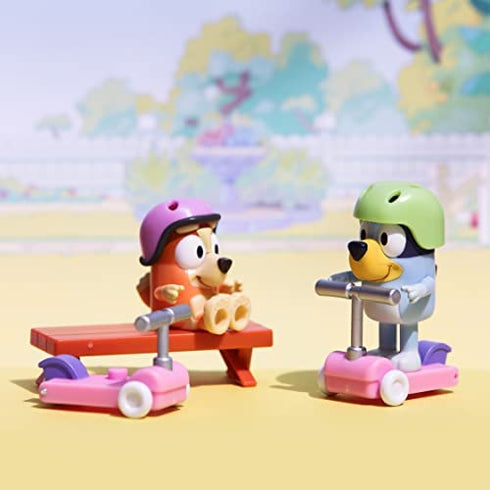 Bluey Vehicle 2-Pack, 2.5-3" Bluey & Bingo Articulated Figures - Scooter Time