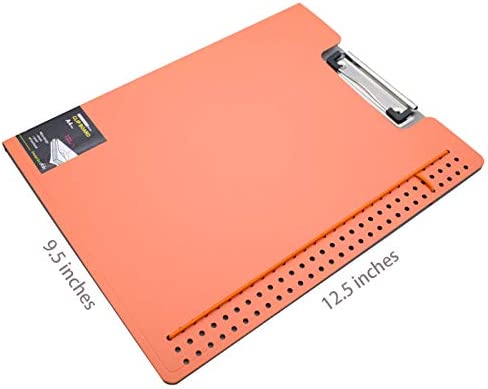 Foldable Clipboard, Enclosed Clipboards Folio,360 Degree Flip Folio Clipfolio,Closing Clipboard Padfolio, Used for Nurse Clipboard and Office Arch Clipboard,Colorful Covered Clipboard. (Orange, Upper)