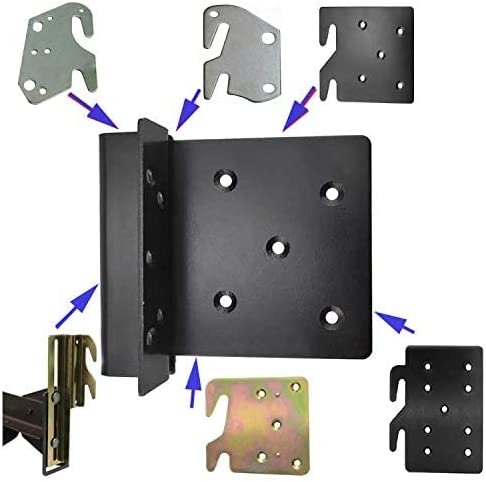 Bed Frame Bed Post Double Hook Slot Hardware Attachment Bracket for Wooden Bed-Set of 4