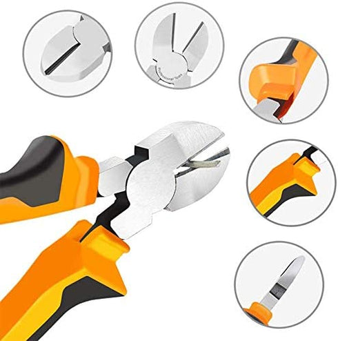 BOENFU Wire Cutter for Artificial Flowers and Crafts, Chicken Wire Cutters Heavy Duty Diagonal Cutting Pliers Faux Flowers Wire Clippers | Orange, 6 Inches