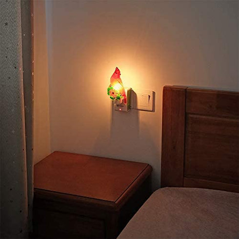 Eldnacele Red Birds Plug in Night Light, 360 Rotation, LED Nightlight Home Party Halloween Decoration