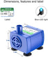 Wonder Creature Cat Water Fountain Pump with LED Light and Light Switch, Stainless Steel Top Pet Fountain Pump, Dog and Cat Water Dispenser Water Motor