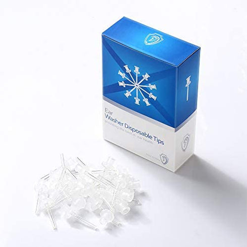 90 Pack Ear Washer Disposable Tips, Replacement Ear Washer Tips- Compatible with Doctor Easy™ Elephant and Rhino and Wax-Rx™ and Migleo™ Ear Washer Bottle Systems