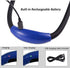 LUXNOVAQ LED Book Light Rechargeable Neck Reading Light, 4 LED Hug Light USB Knitting and Crocheting Lamp with Flexible Arm & 3 Adjustable Brightness for Bookworms Bed Reading, Blue