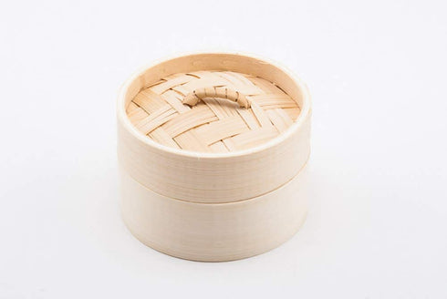Small Mini Bamboo Steamer Basket for Party Favors, 4 Inches