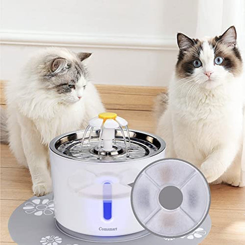 Comsmart Cat Water Fountain Filter, Pet Fountain Filter 3 Triple Filtration System Replacement Filter (Pack of 8)