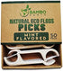 Natural Dental Floss Picks - Eco Friendly Cruelty Free & Vegan Tooth Flossers Pick Set with Biodegradable and Compostable BPA Free Handle & Zero Waste Packaging - 200 Pack (Mint Flavored)