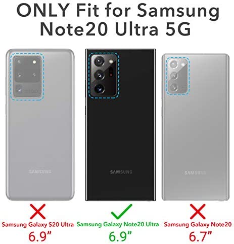 YOUMAKER Samsung Galaxy Note 20 Ultra Case with Built-in Screen Protector & Kickstand Shockproof Full Body Rugged Protective Cover for Galaxy Note 20 Ultra 5G 6.9 inch - Gun