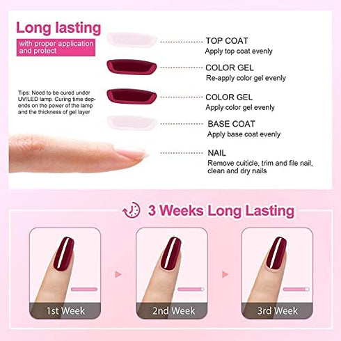 Vishine Gel Polish 6 Colours Soak Off UV LED Nail Art Manicure DIY Salon Gift Set Starter Kit Fall Color Orange Olive Green Colour Series 8ML