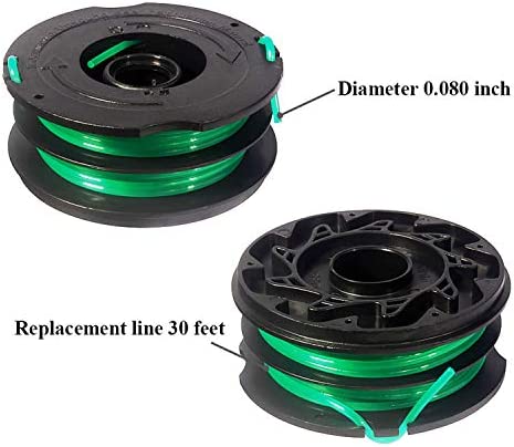 THTEN DF-080 String Trimmer Spools Compatible with Black Decker GH1100 GH1000 GH2000 Electric String Grass Trimmer Lawn Edger DF-080-BKP 30ft 0.080" Dual Auto-Feed Spool 4 Pack