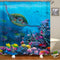 FINLI Sea Turtle Shower Curtain, Watercolor Marine Life Turtle Fishes and Coral Reef Underwater Ocean Waterproof Polyester Fabric Bathroom Bath Curtain Set with Hooks 72x72 inch